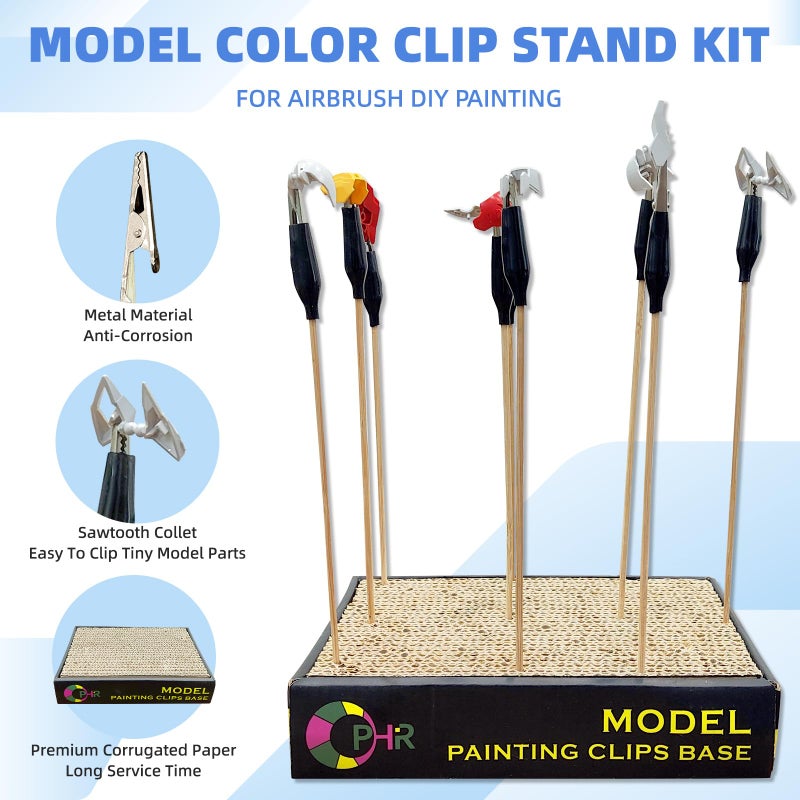 OPHIR حامل قاعدة كليب لون موديل OPHIR مع 10 كليبات تلوين لهواية الرش DIY الرسم - Image 2